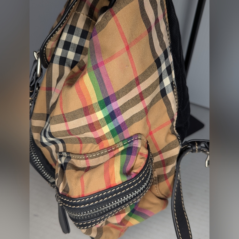 Burberry Rainbow Check Rucksack Backpack - Picture 3 of 9